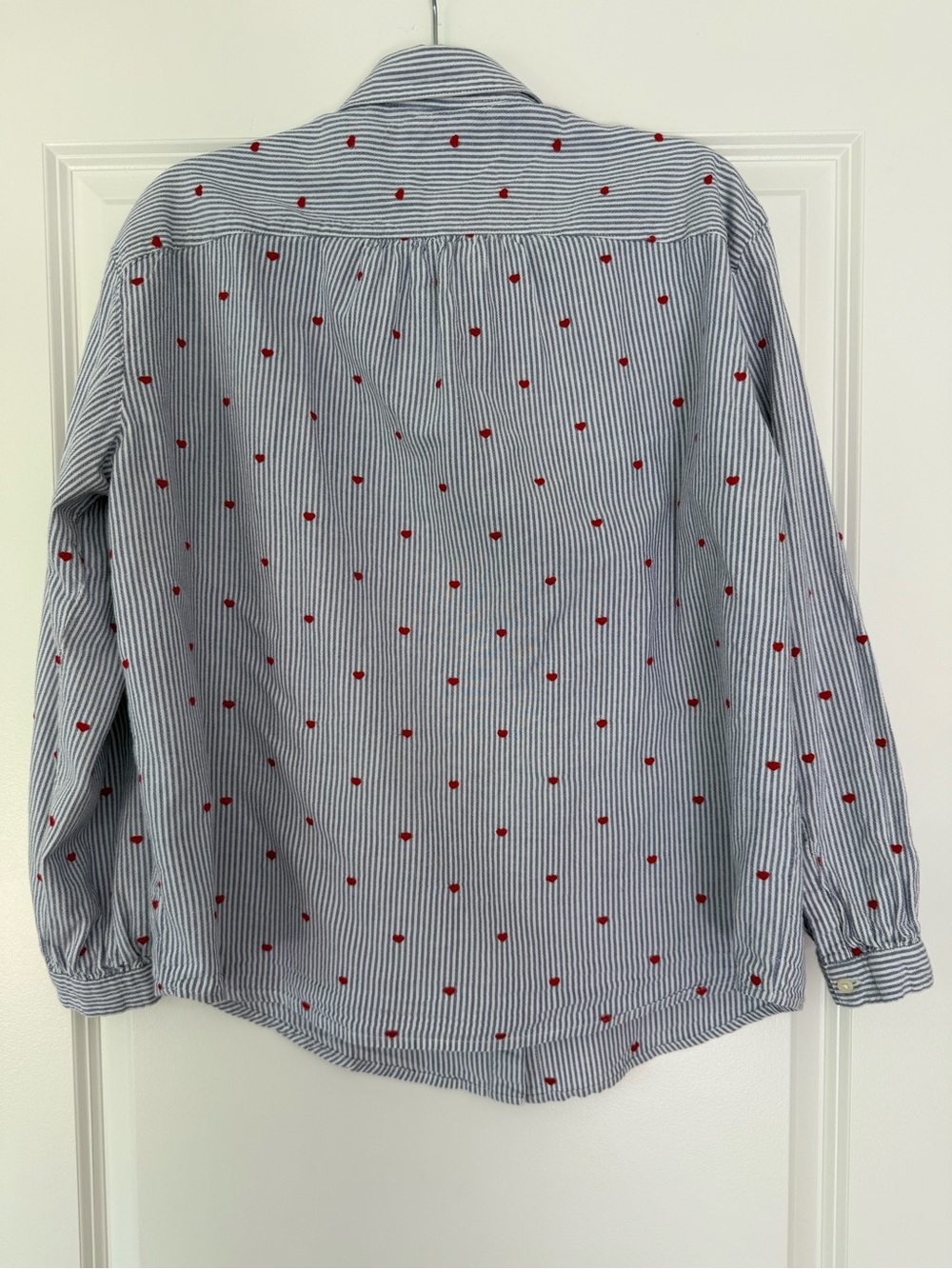 Royalties Blue Stripe Button-Down Shirt with Red Dot Detail - Picture 4 of 4